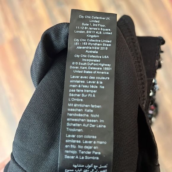 NEW City Chic tunic mini dress sequins black size large - Picture 10 of 13